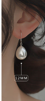 Copper Plating Silver Earrings Huanfu Ancient Port Pearl