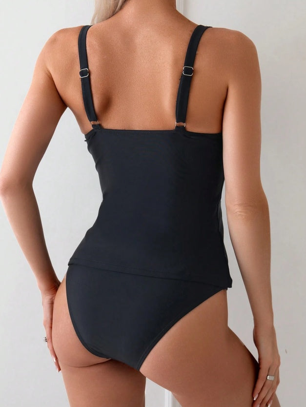 Women's Two-piece Casual Swimsuit P237 Black