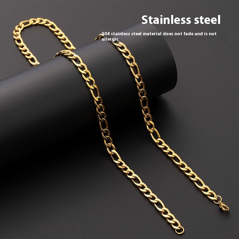 304 Stainless Steel Figaro Necklace