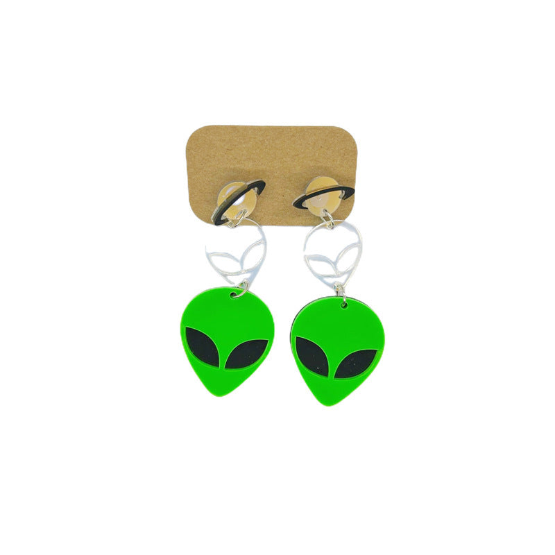 Acrylic Alien Personalized Earrings