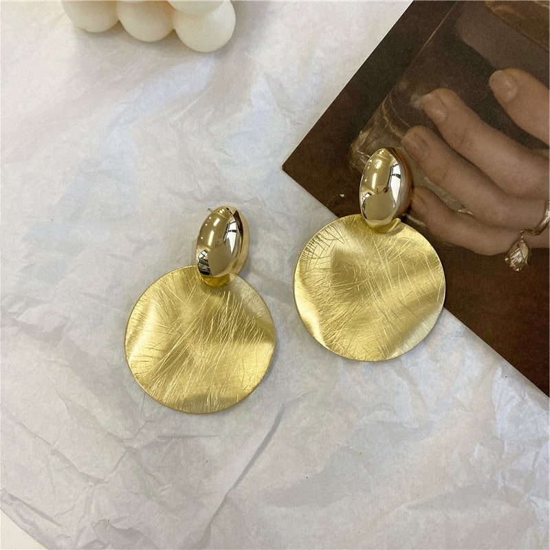 Round Large Earrings Fashion Graceful Personality Metal Geometry Retro