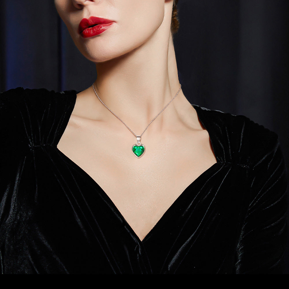 Wishing Heart Shaped Emerald Necklace