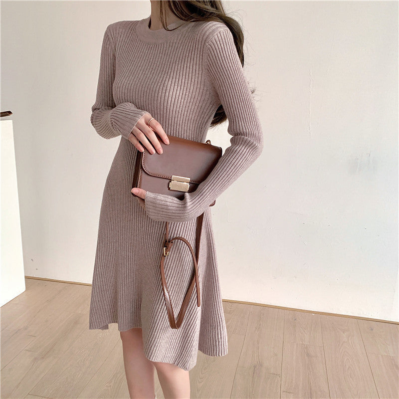 Long Sleeve French Base Dress Women