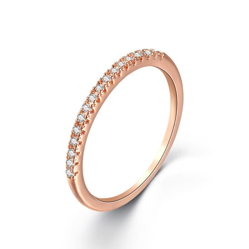 Fashion Micro-inlaid Zircon Ring Female Niche