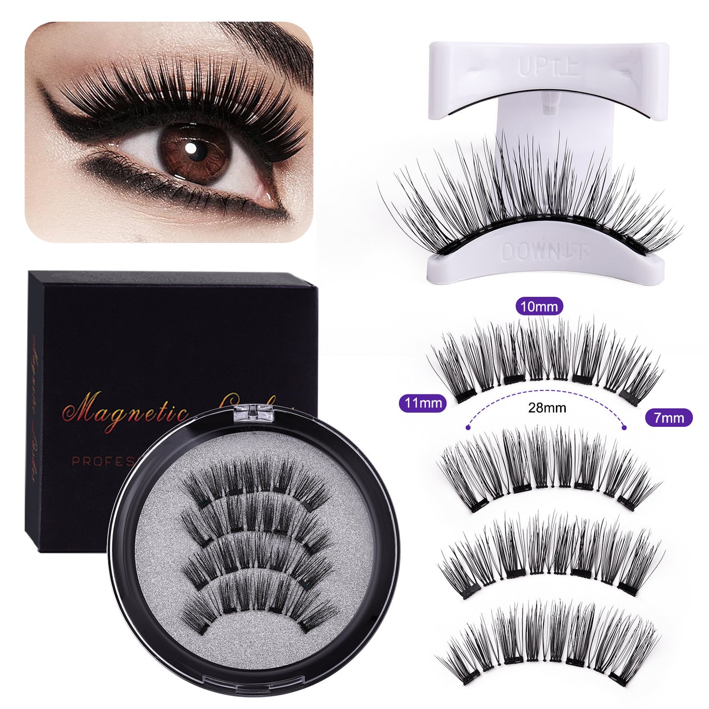 Magnetic Eyelash Integrated Strong Magnetic Glue-free Black Stem