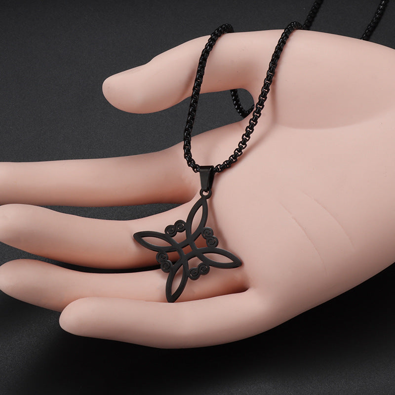 Sweet Classic Witch Knot Bracelet Ring Women's Stainless Steel