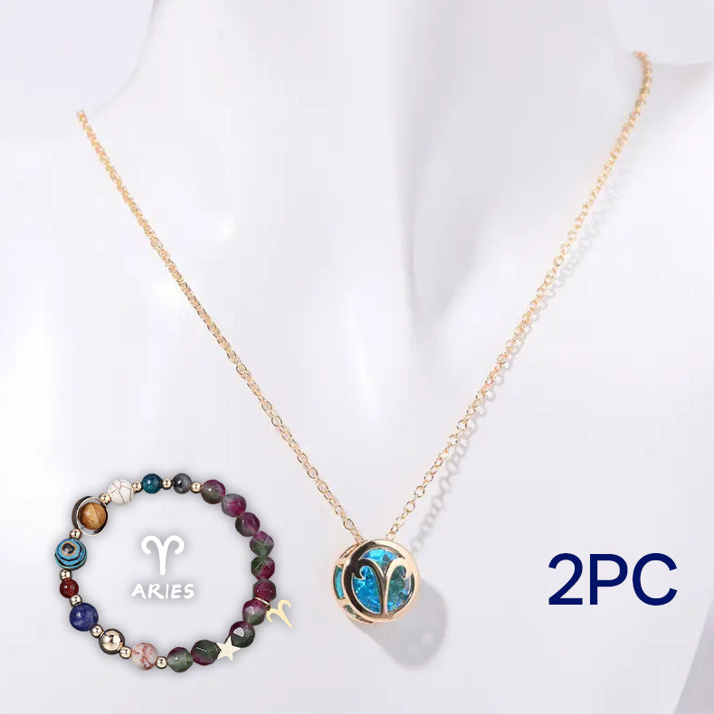 Natural Stone Beaded Necklace Set