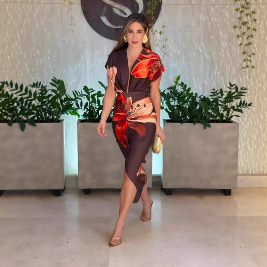 Fashionable Elegant Printed Dress For Women