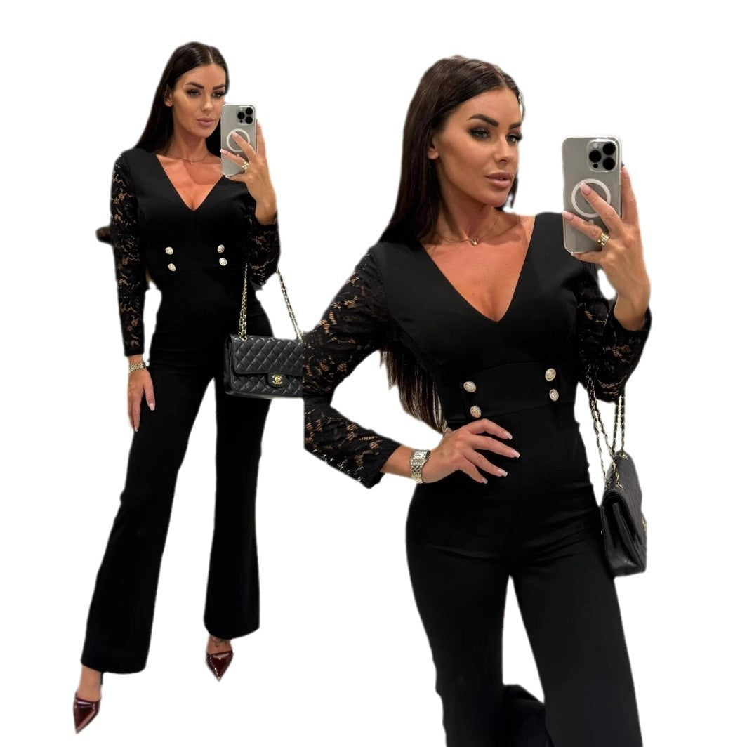 Mid-waist Stylish Jumpsuit For Commuting