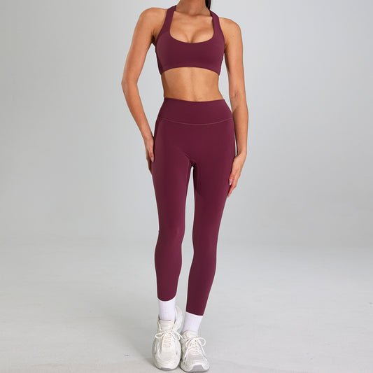 High-intensity Sports Suit Outdoor Running Nude Feel Workout Clothes Slimming High Waist