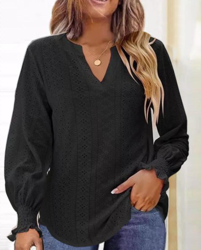 Summer New Ladies T-shirt Hollow-out Waist Ruffle Sleeve Casual Top