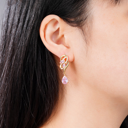 Drop-shaped Earrings Birthstone Light Luxury