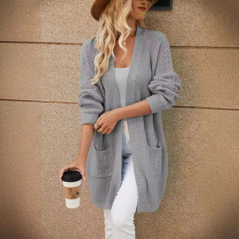 Long Knitted Cardigan Women's Loose Stitching