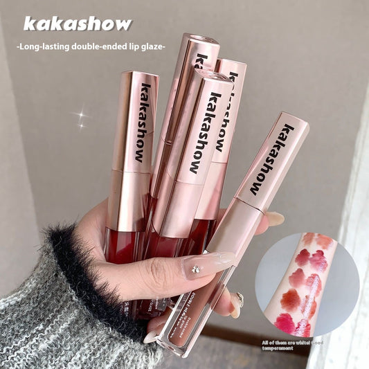 Makeup Double-headed Lip Lacquer Matte Mirror Double Texture Lipstick Delicate