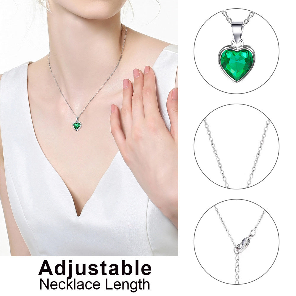 Wishing Heart Shaped Emerald Necklace