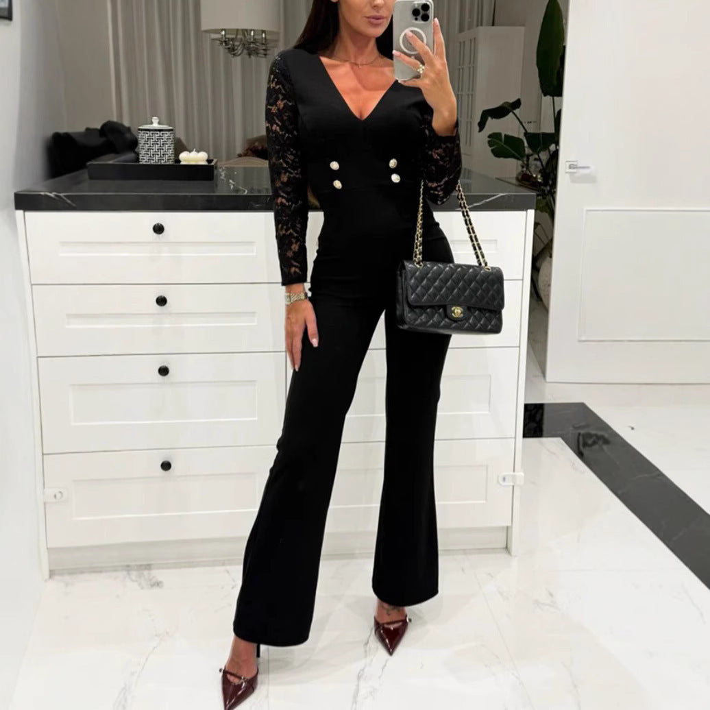 Mid-waist Stylish Jumpsuit For Commuting