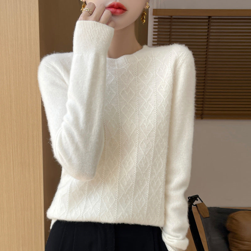 Front Line Ready-made Garments Round Neck Woolen Sweater Autumn And Winter Fashion Twisted Flower