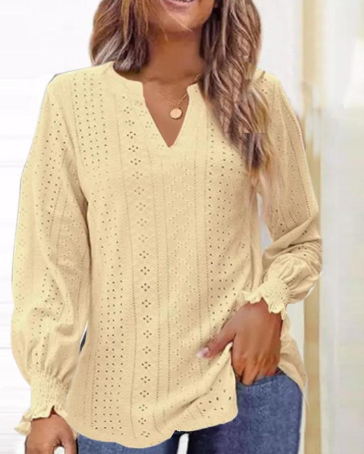 Summer New Ladies T-shirt Hollow-out Waist Ruffle Sleeve Casual Top