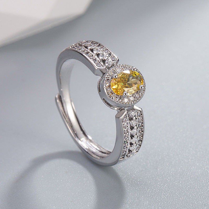 Champagne Gold Colored Ring Light Luxury Style Open Design