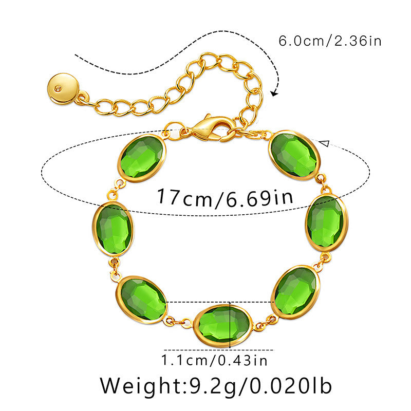 Embroidered Glass Material Light Luxury Temperament Bracelet
