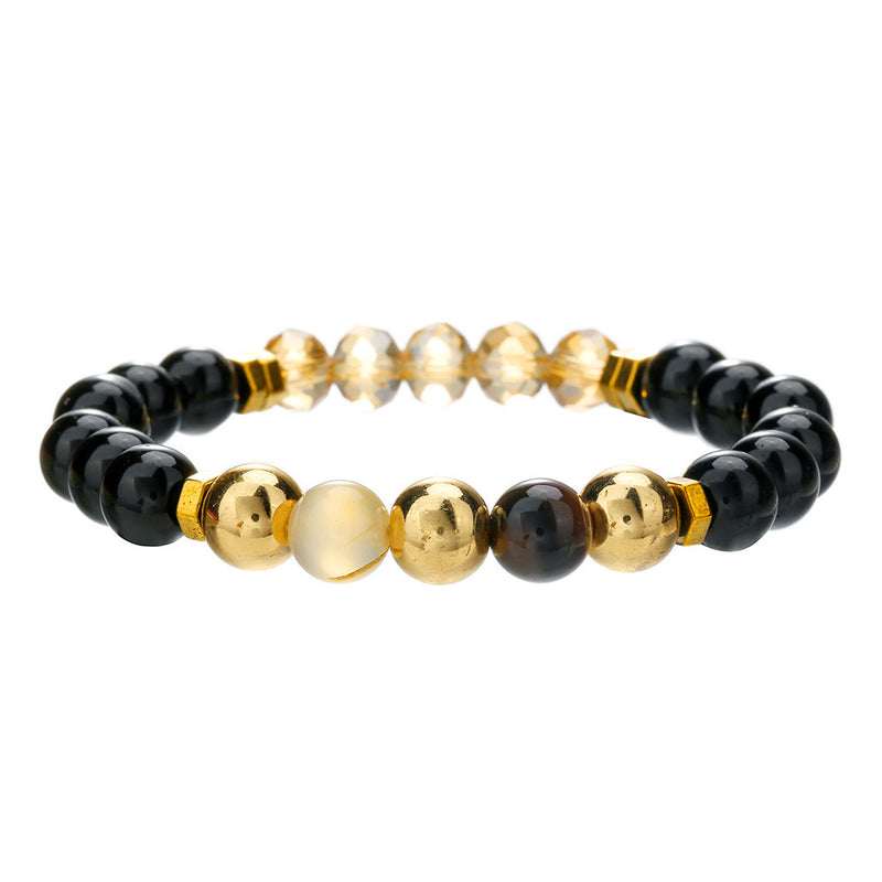 Fashion Ornament Men's And Women's Black Agate Cut