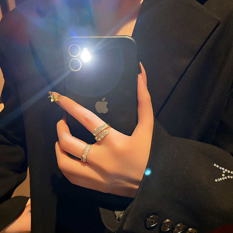 Simple Electroplated Diamond-embedded Open Ring