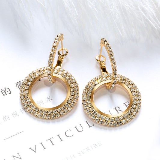 Rhinestone Earrings Fashion Creative Long Women