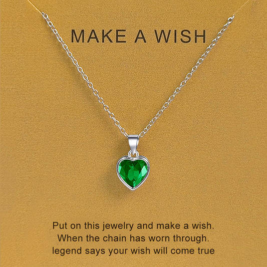 Wishing Heart Shaped Emerald Necklace