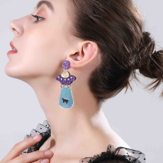Acrylic Alien Personalized Earrings