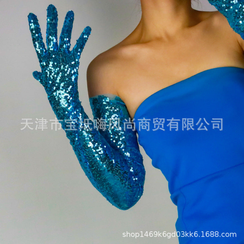 Sequined Sleeve Cover Lace Mesh Specialty