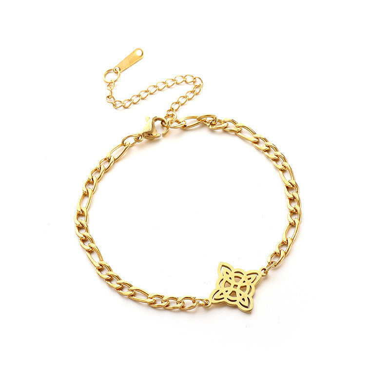 Sweet Classic Witch Knot Bracelet Ring Women's Stainless Steel