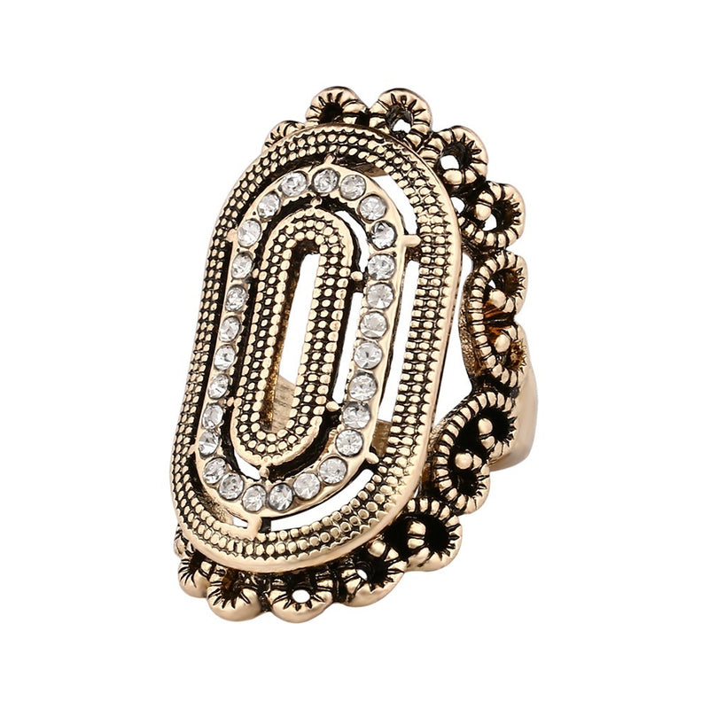 Retro Exaggerated Style Hollow Decorative Index Finger Ring