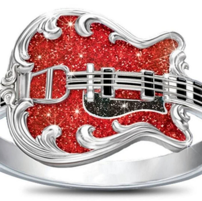 Red Oil Dripping Craft Guitar Ring