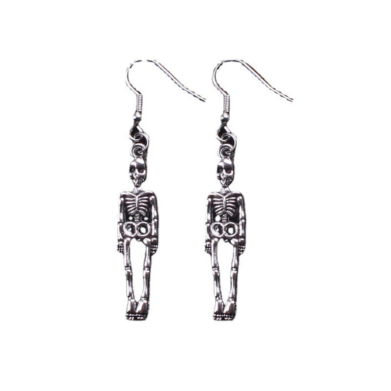 European And American Popular Exaggerated Gothic Skull Earrings