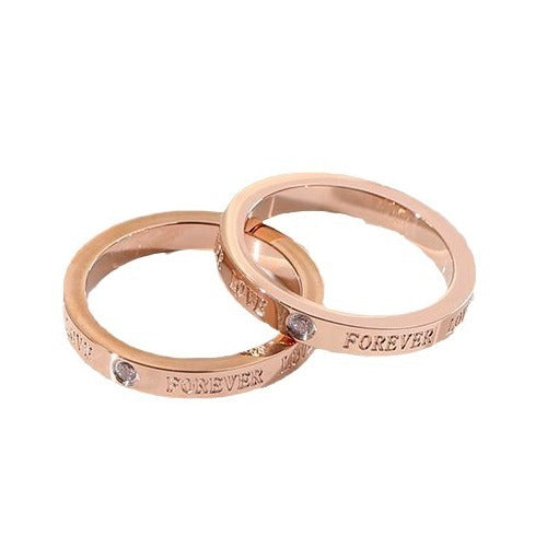 Ring Simple Personality Titanium Steel Rose Gold Plated