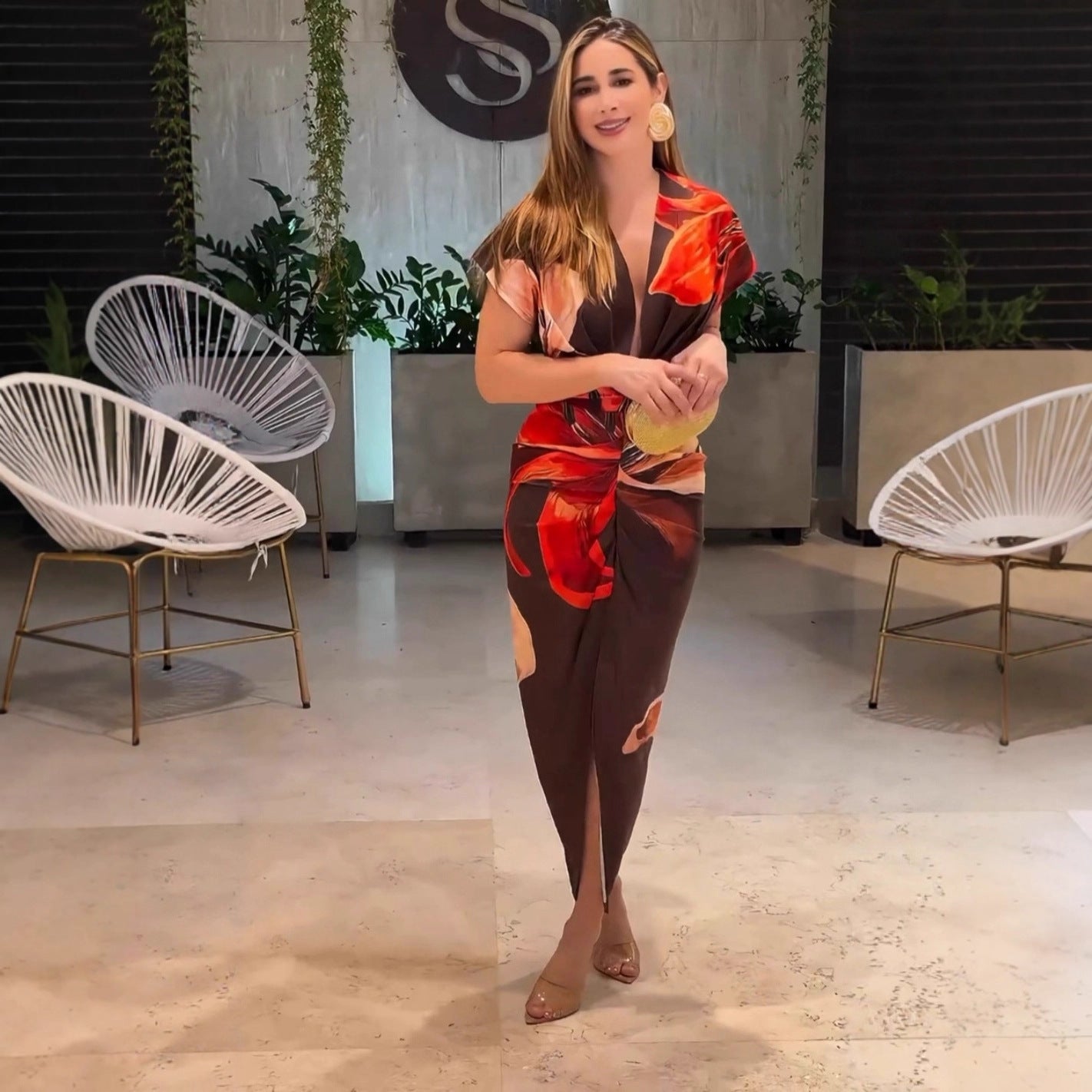 Fashionable Elegant Printed Dress For Women