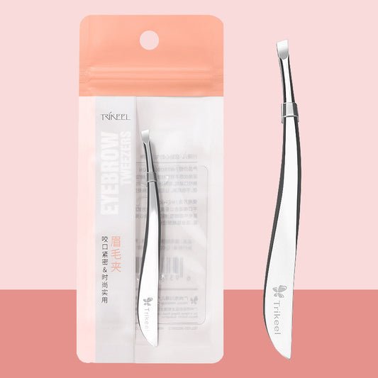 Willow Leaf-shaped Eye Tweezer Beard Pulling Tweezers Stainless Steel Eyebrow Tweezers