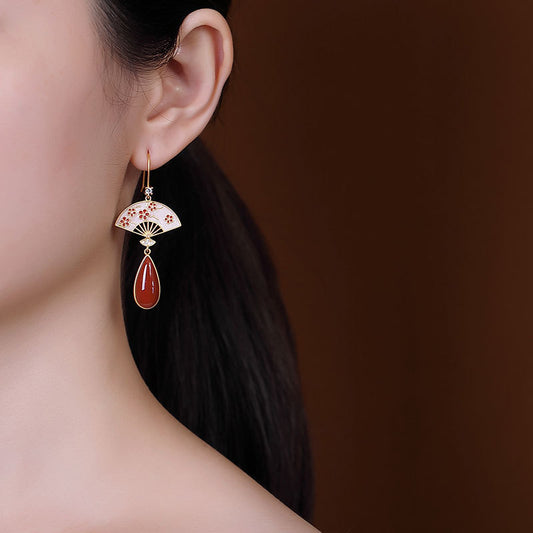 Sterling Silver Gold-plated Retro Earrings