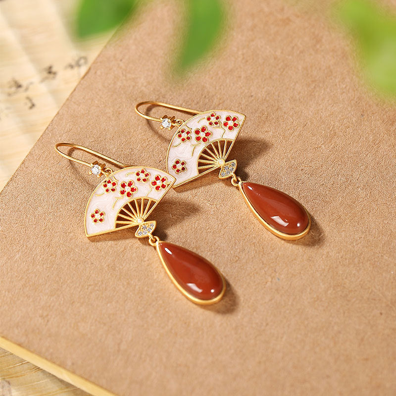 Sterling Silver Gold-plated Retro Earrings