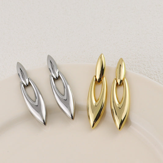 Retro Hong Kong Style Temperament Earrings Cold Style Simple Earrings