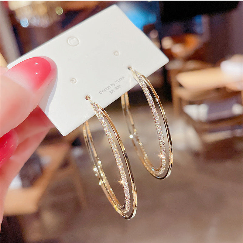 European And American Exaggerated Big Hoop Earrings Women's Unique Niche
