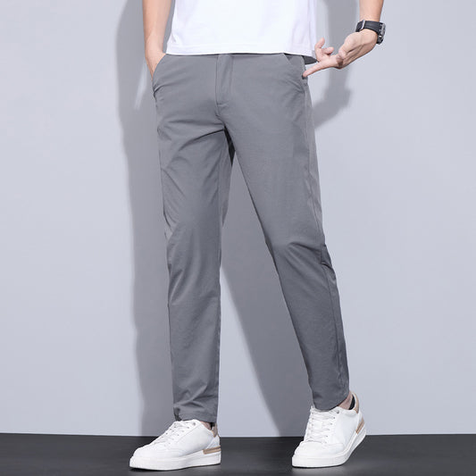 Ice Silk Casual Pants Men's Thin Trendy Trousers