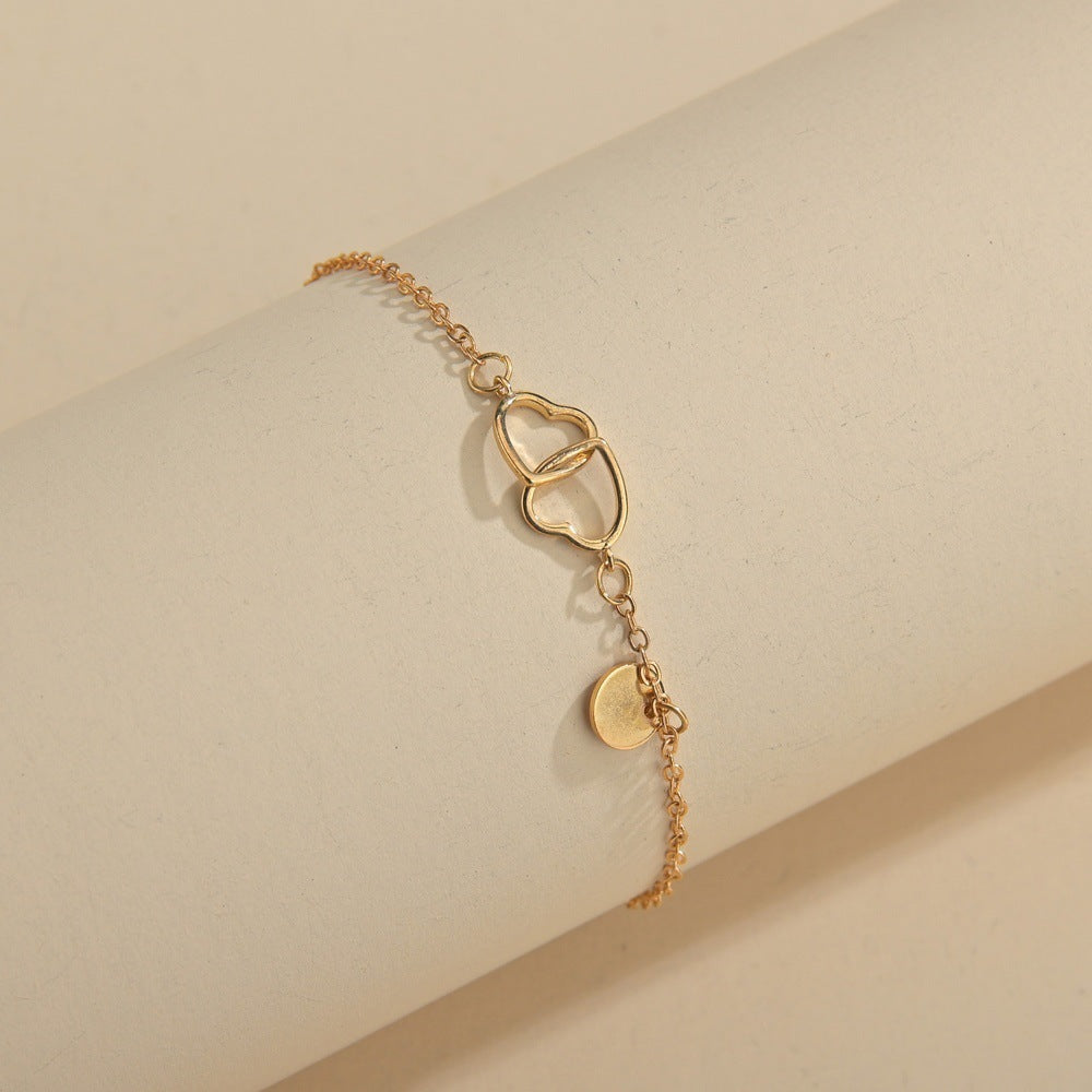 European And American Simple Copper Parts Love Anklet For Women