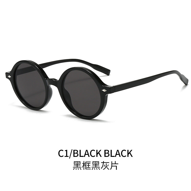 Retro Oval Sun Glasses Y2g Pure Champagne Sunglasses Female Cross-border Fashion