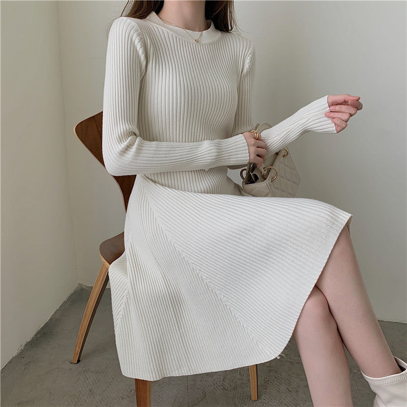 Long Sleeve French Base Dress Women