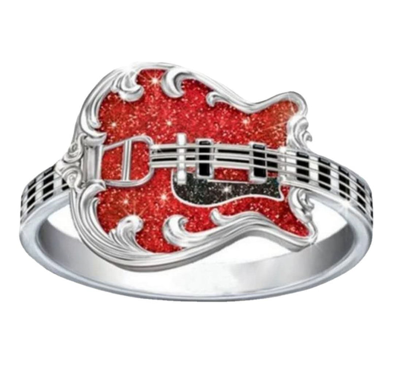 Red Oil Dripping Craft Guitar Ring