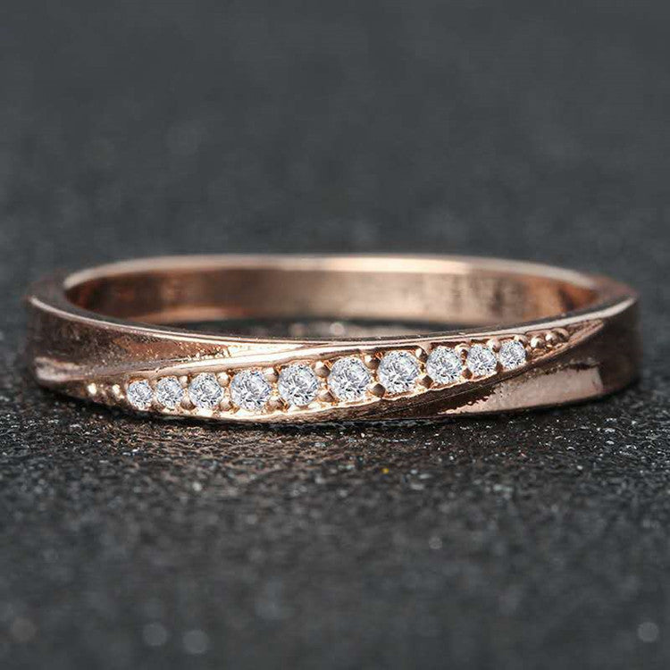 Rose Gold Diamond Fashion Single Ring