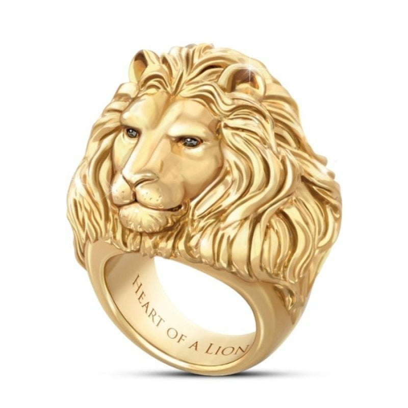 Lion's Head Animal Pattern Alloy Ring