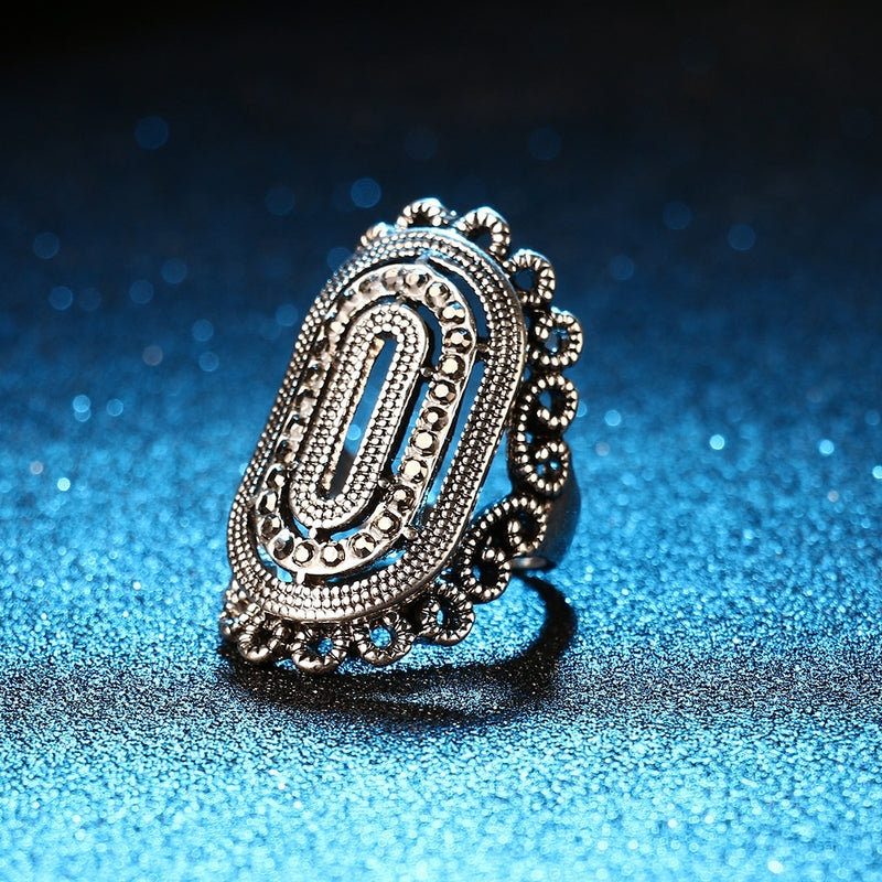 Retro Exaggerated Style Hollow Decorative Index Finger Ring