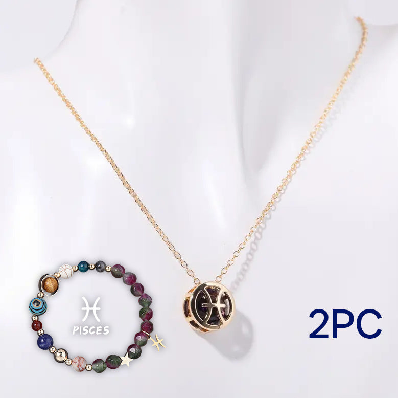 Natural Stone Beaded Necklace Set